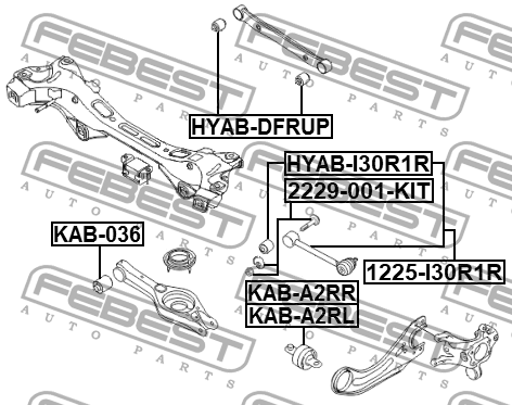 Hyundai i30 12-/15 -/Kia Ceed 12-/15 -  болт зад в сход\развальный рычаг (компле 2229-001-KIT FEBEST