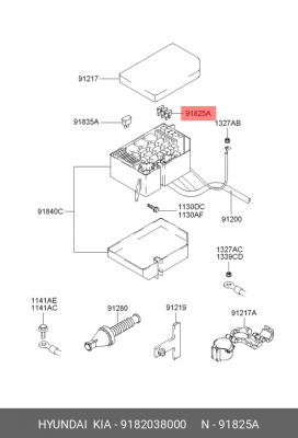 20A Предохранитель без ног 9182038000 HYUNDAI KIA