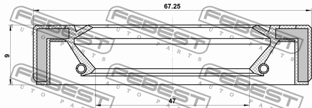 Mazda CX-7 сальник выходного вала АКПП 95GAY-49670909C FEBEST