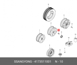 SS Actyon New Болт колеса 4173511001 SSANG YONG