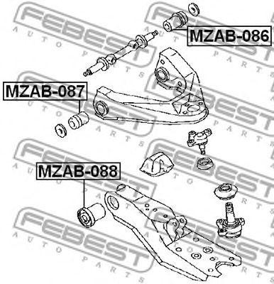 MAZDA E2000/E2200 сайлентблок переднего рычага задний MZAB-086 FEBEST