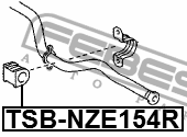 Toyota Втулка заднего стабилизатора TSB-NZE154R FEBEST