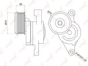 Mazda 3 BK Ролик натяжной с механизмом PT-3025 LYNXAUTO