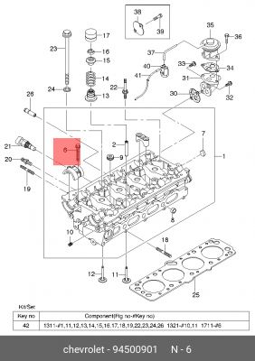 Daewoo Nexia 16V/Cruze F16D3 F16D3 109 л.с Lacetti/Aveo F14D3 1,4 94 л.с - болт  94500901 GENERAL MOTORS