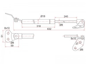 Mazda Demio упор крышки багажника левый STD20263620A SAT