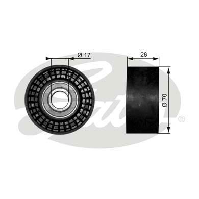 Toyota Avensis, Corolla, Rav4 ролик обводной приводного ремня 70*17*26 Lancer 10 T38018 GATES