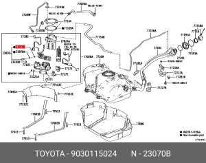 Toyota LC Prado 150 кольцо уплотнительное клапана 90301-15024 TOYOTA