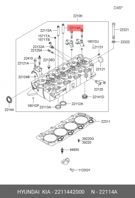 Hyundai Terracan Направляющая Клапана впуск 2211442000 HYUNDAI KIA
