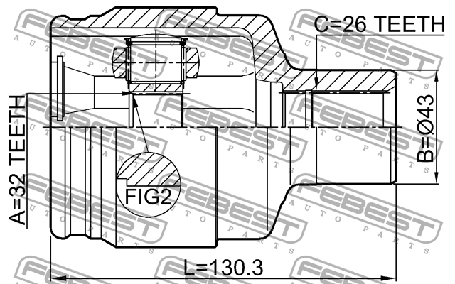 Chevrolet Epica шрус внутренний правый MT 1011-EVMTRH FEBEST