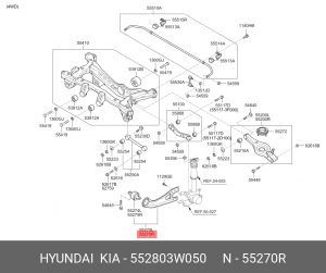 HYUNDAI ix35 2wd рычаг зад продольный прав 552803W050 HYUNDAI KIA