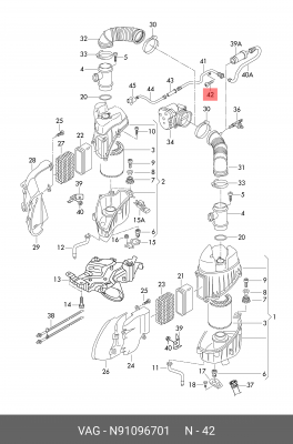 Болт (Винт со скр. цил. гол. внут. TORX М6Х16) N 910 967 01 VAG