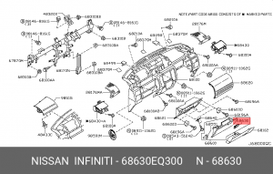 Nissan X-Trail T30 замок перчаточного ящика 68630-EQ300 NISSAN INFINITI