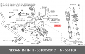 Nissan Pathfainder R51 стойка передняя в сборе 56100-5X01C NISSAN INFINITI