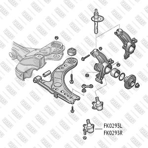 VAG Polo Sedan, Fabia 2,  A1 шаровая опора левая FK0293L FIXAR