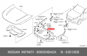 Nissan Пистон уплотнителя двери левой 80850-4BA0A NISSAN INFINITI