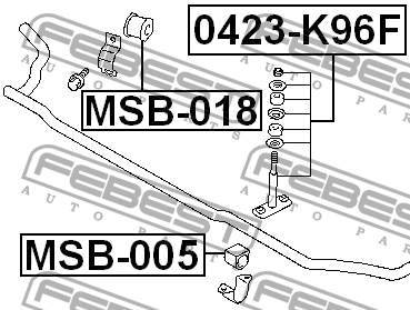 Mitsubishi Pajero/Montero Sport k94w/k99w 98-06 втулка переднего стабилизатора н MSB-018 FEBEST