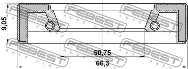 Nissan Сальник привода 52X66X9.1 95FAY-52660909X FEBEST