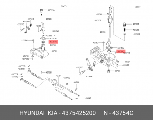 Hyundai Sonata фиксатор кулисы КПП 4375425200 HYUNDAI KIA