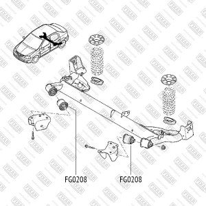 Renault Logan, Nissan Note сайлентблок задней балки FG0208 FIXAR