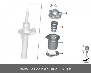 Дополнительный амортизатор Пд 31 33 6 871 808 BMW