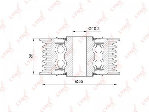 Mitsubishi ASX, OUT NEW 1.8-2.4 12- ролик обводной приводного ремня (ручейковый) PB-7239 LYNXAUTO