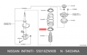 ОПОРА ПРУЖИНЫ РЕЗИНА 55018ZN90B NISSAN INFINITI
