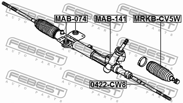 Mazda CX-9 пыльник рейки (лев) MRKB-CV5W FEBEST