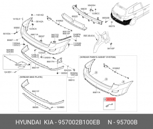 Hyundai SantaFe 10-12 датчик парковик зад 957002B100EB HYUNDAI KIA