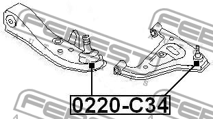 NISSAN SKYLINE 89-01 шаровая опора 0220-C34 FEBEST