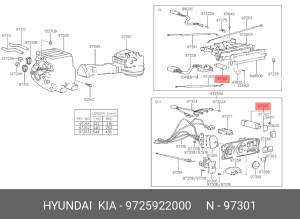 HYUNDAI Getz кнопка вкл кондиц 9725922000 HYUNDAI KIA