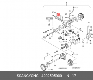 SS Kyron/Actyon 04-09 сальник хвостовика заднего моста KSC 4202505000 SSANG YONG