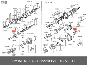 Hyundai HD72 Caunty Подшипник ступицы перед. наружный 4332928050 HYUNDAI KIA