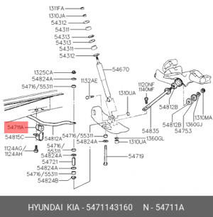 Hyundai Porter втулка переднего стабилизатора 5471143160 HYUNDAI KIA