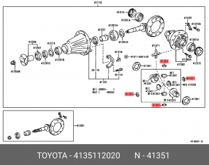 Toyota шайба дифференциала 41351-12020 TOYOTA
