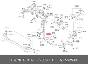 Hyundai SantaFe 11-/Kia Sorento 09- Рычаг сход. развала левый 552502P010 HYUNDAI KIA