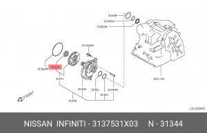 Nissan Note Tiida (Гранта АКПП) сальник гидротрансформатора первичного вала АКПП 31375-31X03 NISSAN INFINITI