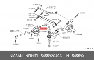 Nissan X-Trail T31 шайба заднего продольного рычага 54559-2S40A NISSAN INFINITI