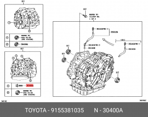 Toyota, Mitsubishi болт выхлопной системы 91553-81035 TOYOTA