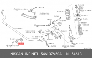 Infiniti QX56 втулка переднего стабилизатора 54613-ZV50A NISSAN INFINITI