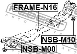 Nissan SUNNY B15/ALMERA N16 -05, AD -04 втулка подрамника передняя NSB-M00 FEBEST