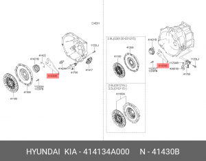 Hyundai Porter, Starex,  H100, Terracan вилка сцепления 414134A000 HYUNDAI KIA