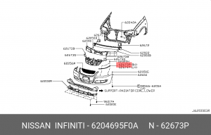 КРОНШТЕЙН ПЕРЕДНЕГО БАМПЕРА 62046-95F0A NISSAN INFINITI