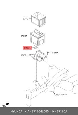 КУЗОВНОЙ КРОНШТЕЙН КРЕПЛЕНИЯ АККУМУЛЯТОРА 371604L000 HYUNDAI KIA