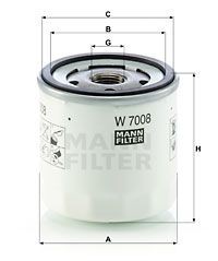 Ford Focus 2, 3, Fusion, Mondeo IV 1.25-1.6 (06-) Фильтр масляный W7008 MANN FILTER