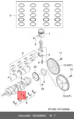 Chevrolet F14D3 коленвал 96348865 GENERAL MOTORS