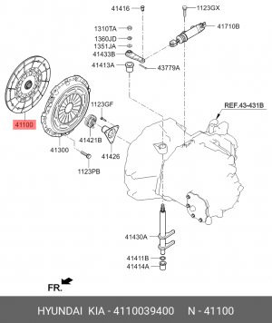 Hyundai IX35 11-13 2.0б Диск сцепления 4110039400 HYUNDAI KIA