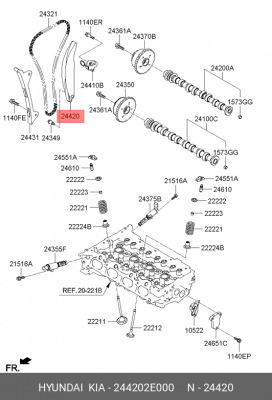 Hyundai Ix35 14- 2.0б/Elantra 11-2,0б/i40 2.0б/Optima 12-/Sportage 14- Успок. це 244202E000 HYUNDAI KIA