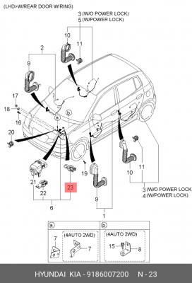 Hyundai/Kia/Daewoo клемма АКБ - под малый диаметр 9186007200 HYUNDAI KIA