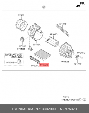 Kia Soul 14- фильтр салона 97133-B2000 HYUNDAI KIA