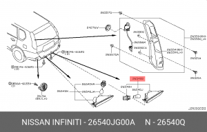 Nissan X-Trail T31 фонарь заднего хода 26540-JG00A NISSAN INFINITI
